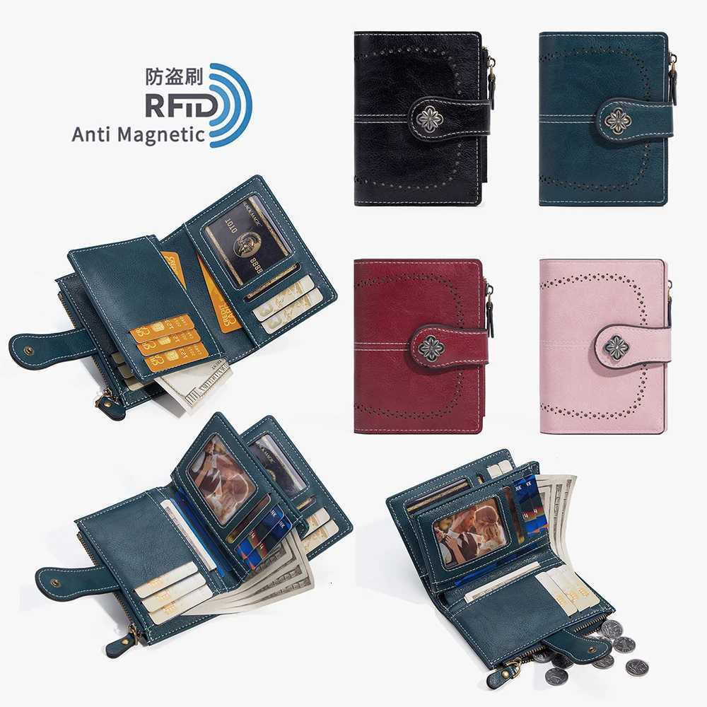 Wallets New RFID Card Women Holder Large Capacity Female Coin Purse Photo Holder Wallet For H260707