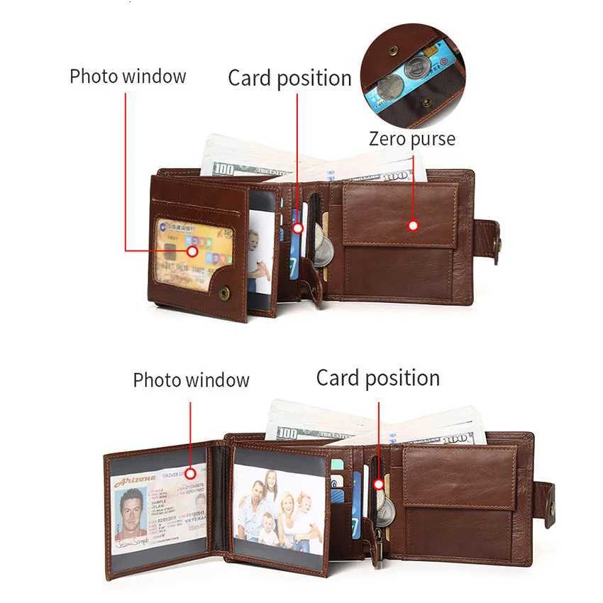 Wallet Classic Mens Genuine Leather Holder RFID Coin Purse H260707