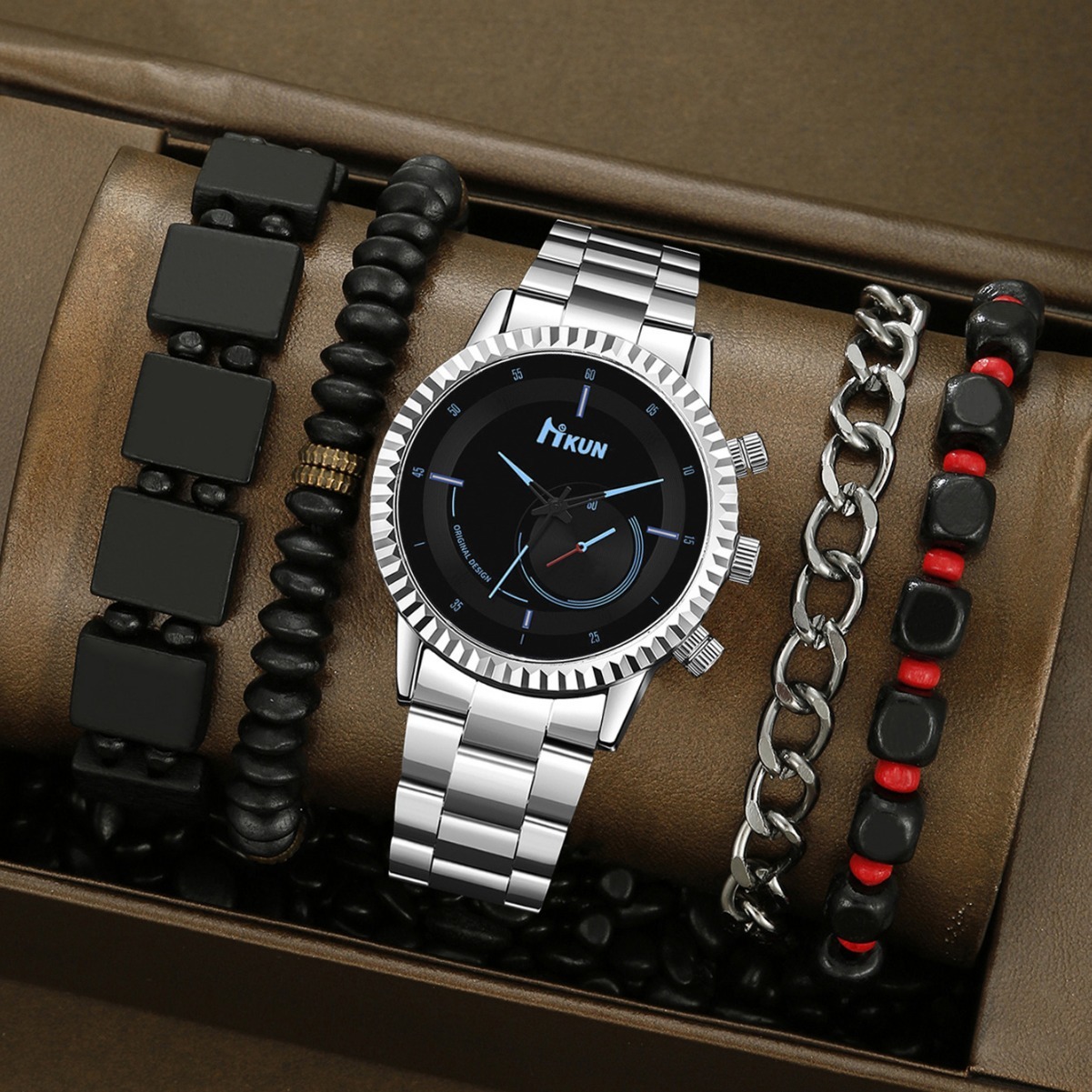 Men Wrist Watch Directly Supplied By The Manufacturer, quartz New Hot-Selling Men's Quartz With Gear Dial Steel Strap, Creative And Personalized 