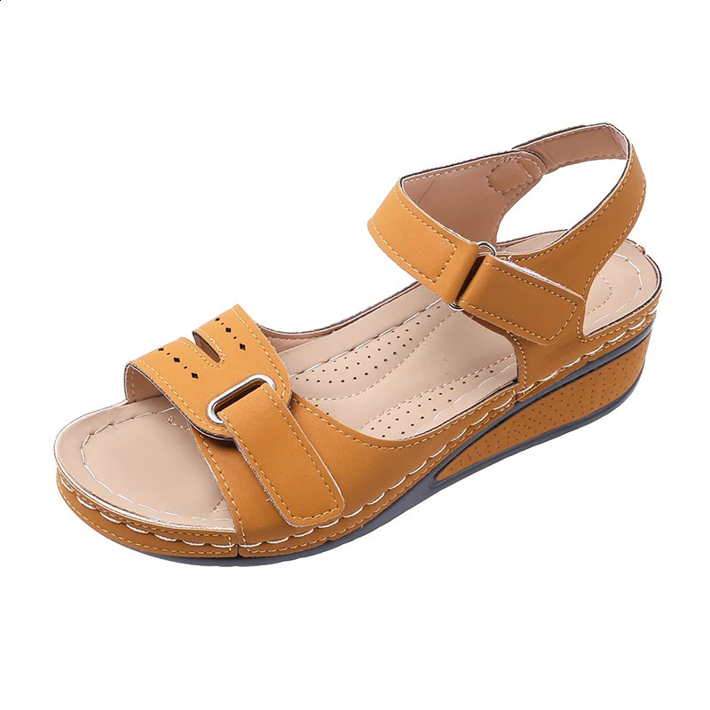 2026 Open Toe Fashion Womens Sandals Summer Soft Sexy Wedge Buckle Orthopedic Sandal Footwear 3543 260707
