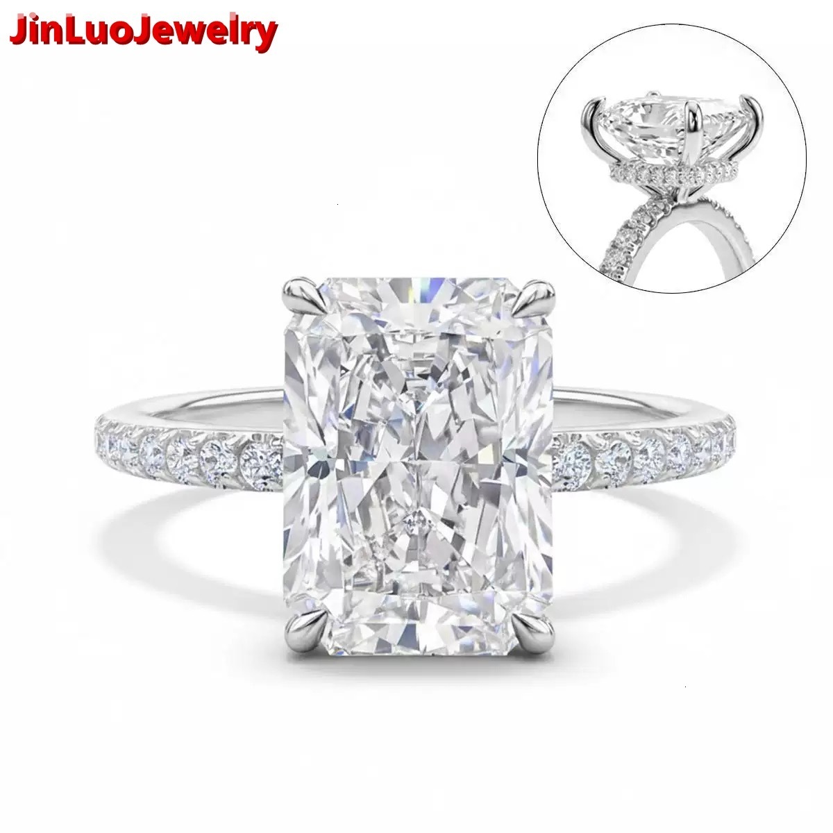 Tianyu Moissanite Diamond Custom Cube Sugar Design Silver 925 Wedding Engagement Rings