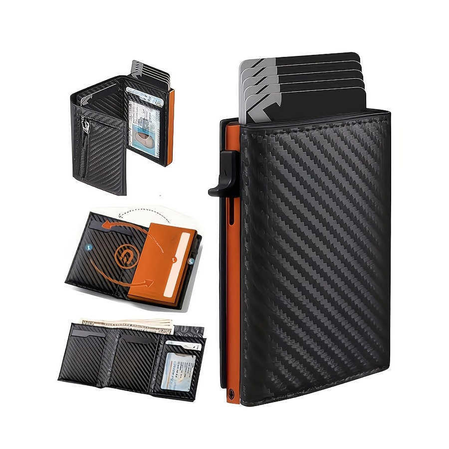 RFID Up Wallet Automatic Pop Blocking Multicolor Slim Aluminum Metal Ejector Minimalist Holder Case for Men H260707