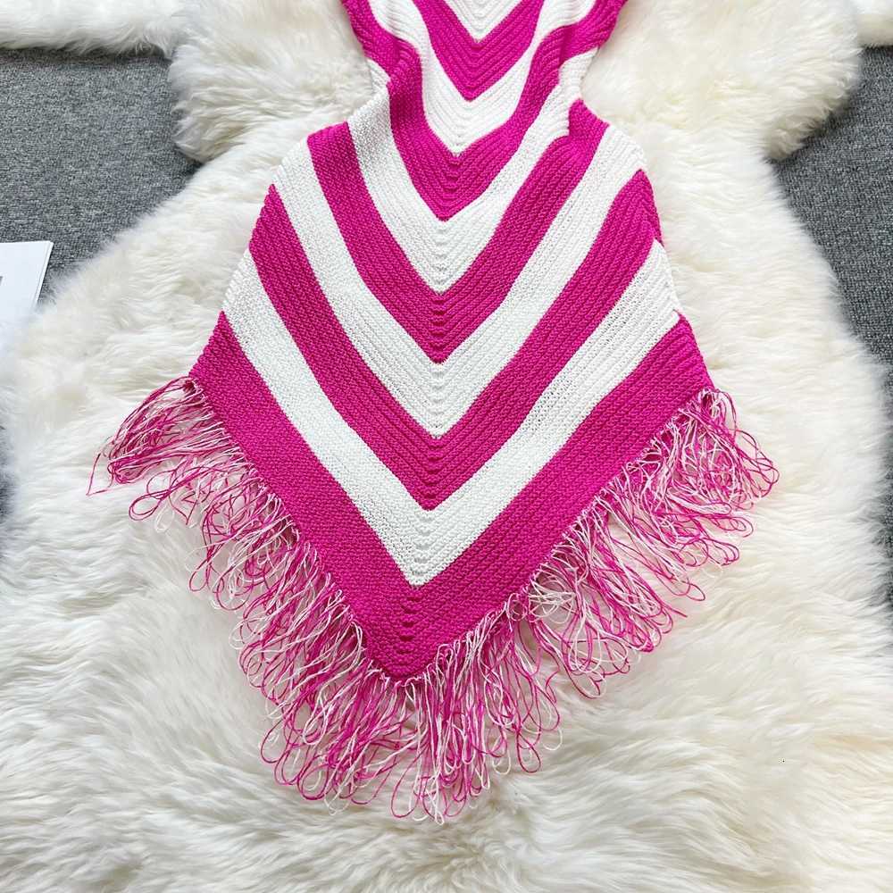 Summer YuooMuoo Woman Dress 2026 New Fashion Sexy Package Hips Sleeveless Irregular Party Dress Lady Tassels Beach Vestidos H260707