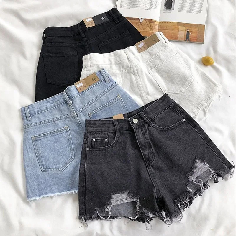 Summer Girls Fashion Denim Shorts Lady Chic Sexy Mini Pant Raw Edge High Waist Aline Short Jeans 260707
