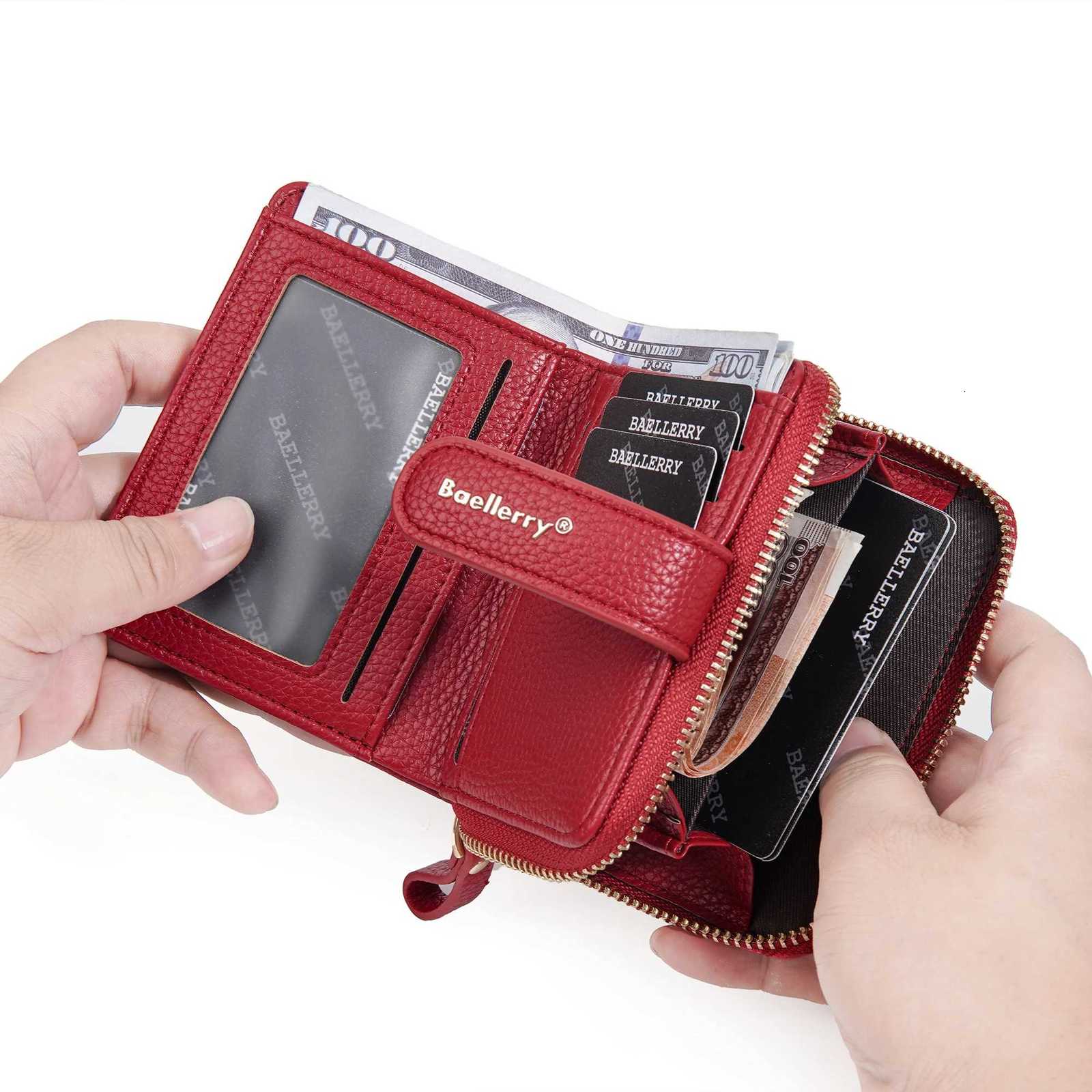 Zip Baellerry Women Around Stylish Card Wallet Multi-Functional RFID Blocking Purse 6 Card Slots and Coin Pocket Minimalist Gift H260707