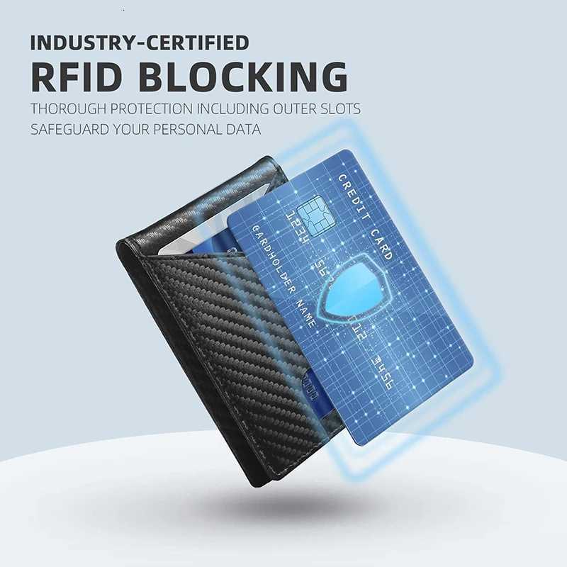 11 Mens Wallet Ultra Thin Slot Leather RFID Blocking Small Thin Bifold Wallet for Men H260707