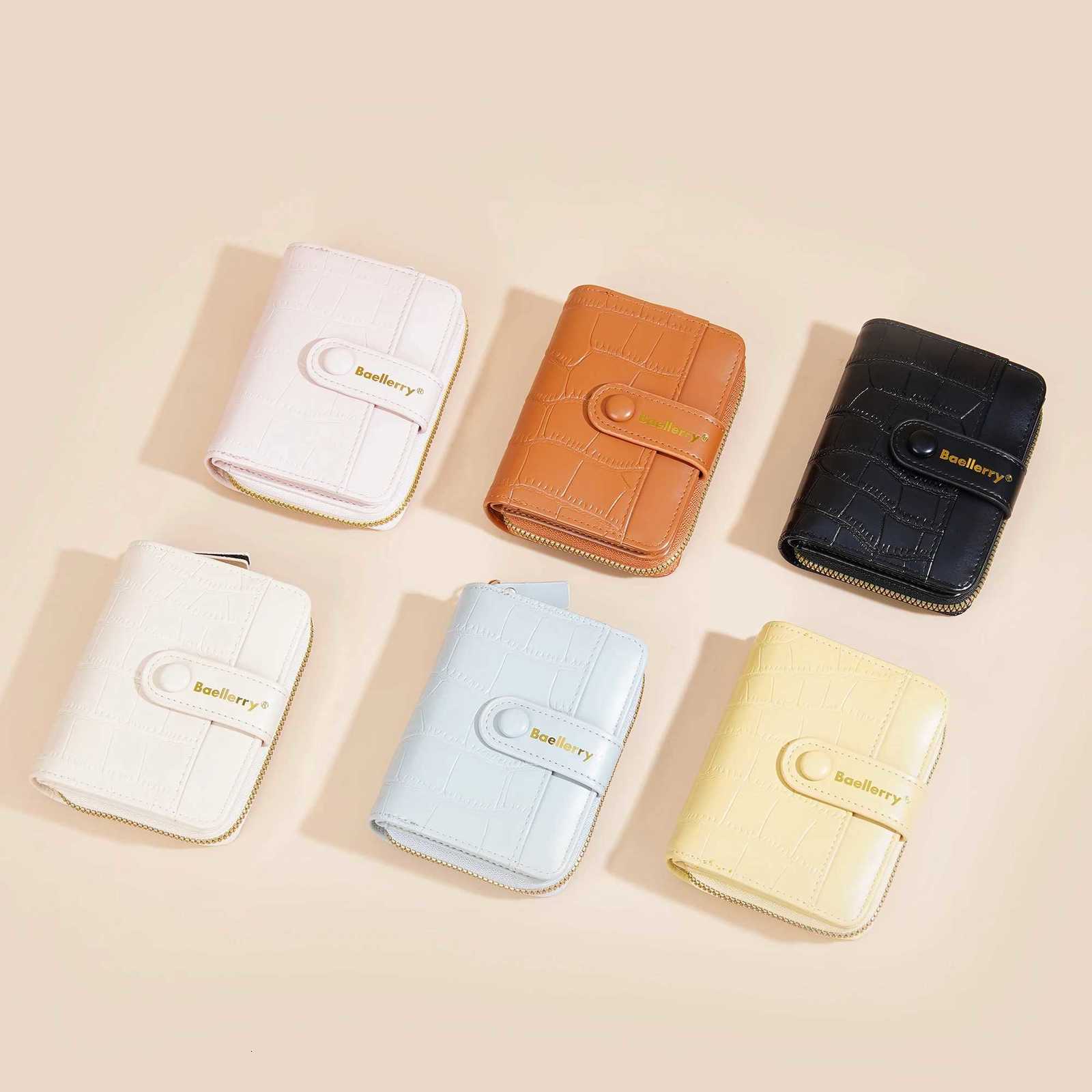 Snap Crocodile Pattern 1Pcs-Baellerry Womens Button Zipper Short Wallet 7-Card Slot Short Wallet with Transparent Window and Zippered Coin Pocket H260