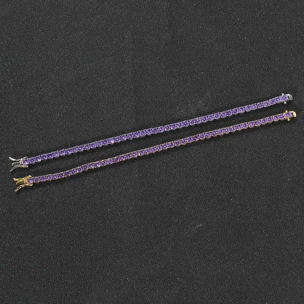 4mm Purple Zircon Tennis Bracelet Hip Hop Brass Wrist Chain Jewelry for Men Women 7 or 8 Inch H260707