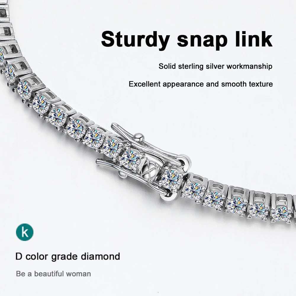 KNOBSPIN 2mm D Color Moissanite Tennis Bracelets for Woman Man Sparkling Diamonds with GRA s925 Sterling Sliver Hip Hop Bracelet H260707