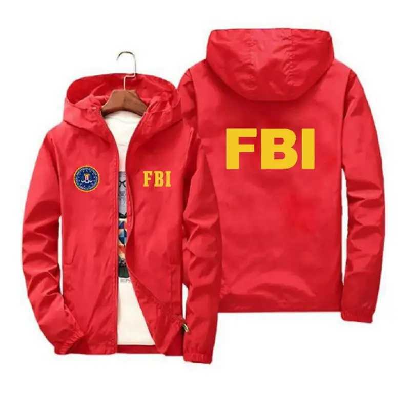2024 New Mens Jacket High Quality FBI Printed Outdoor Sports Jacket Spring Hooded Windproof Fashion Casual Brand Sports Jacket T260707 - view 5