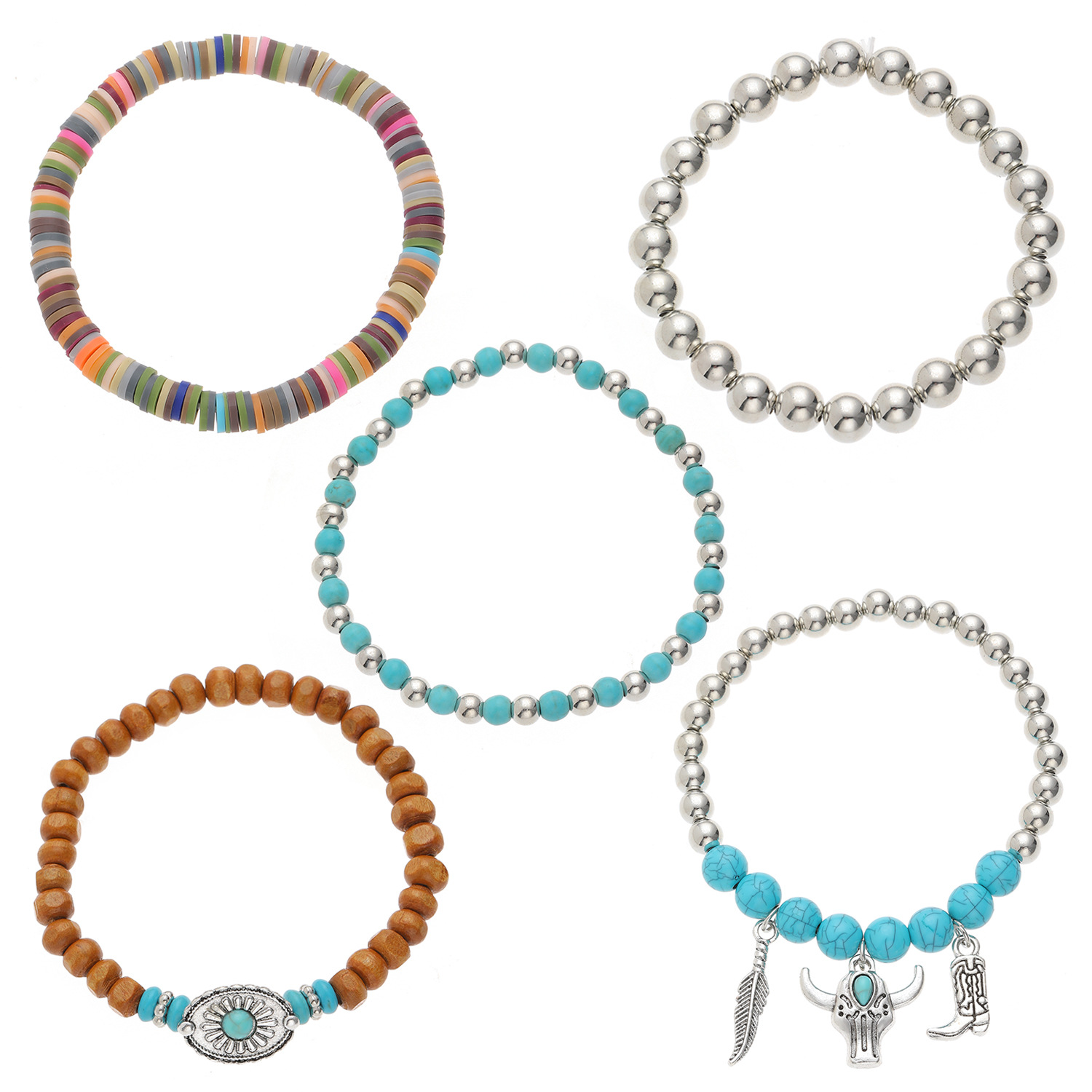Chic Handmade Bohemia Design Accessories - Mix-Metal Colorful Bracelets