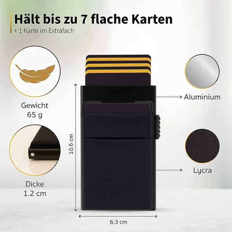 Coin with Card Pocket Case Holder Slim Wallet for 5-7 Cards Card Holder with RFID Wallet Mini Aluminum Smart Wallet H260707