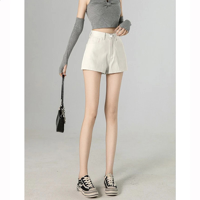 Summer Female Classic Korean Thin Jeans Lady Solid Color High Waist Denim Shorts Girls Fashion Leisure Daily Short Pants 260707