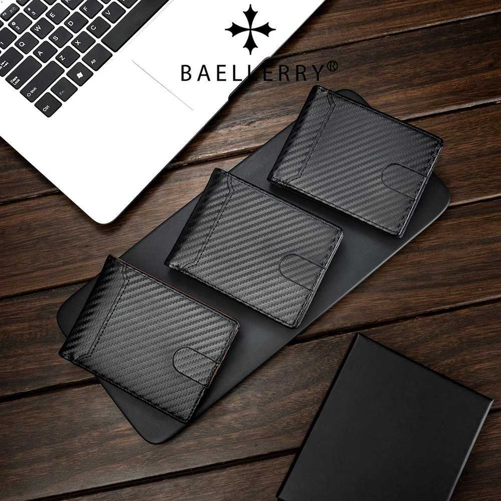 Men Short Wallets Business New Carbon Fiber Short Card Slot High Quality Simple Slim Card Bag Male Purses Photo Holder H260707