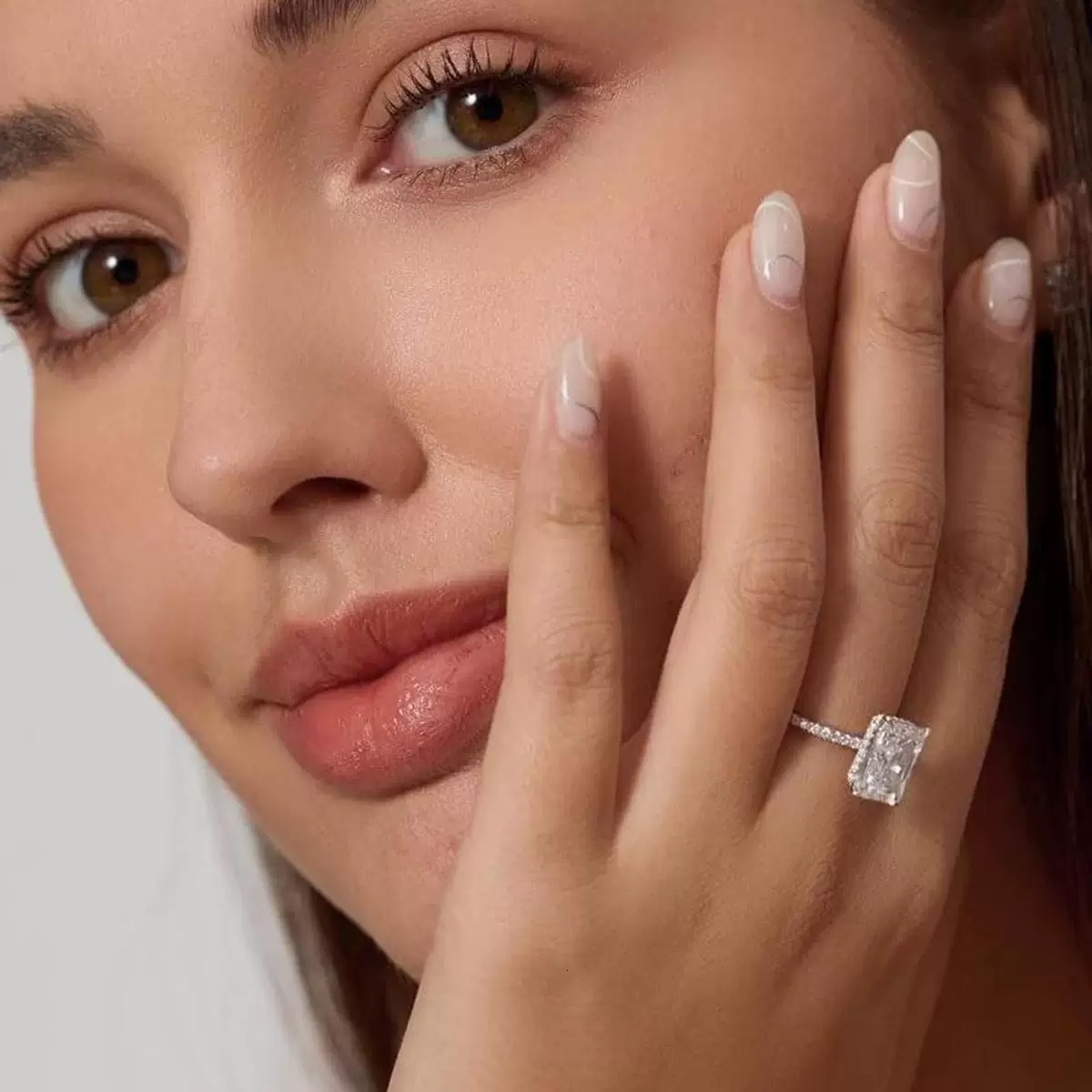 Tianyu Moissanite Diamond Custom Cube Sugar Design Silver 925 Wedding Engagement Rings - view 4