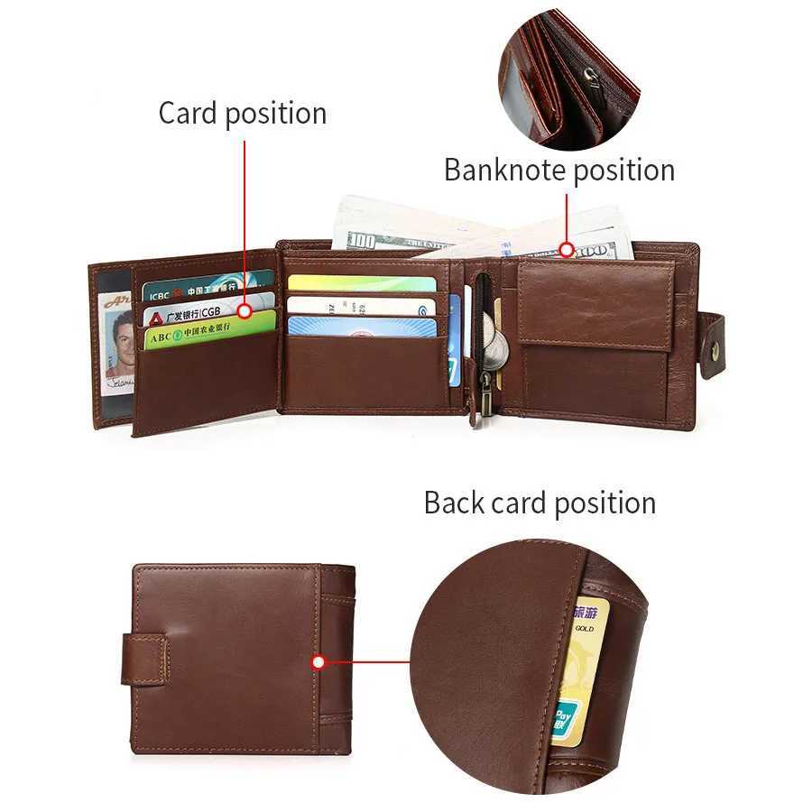 Wallet Classic Mens Genuine Leather Holder RFID Coin Purse H260707