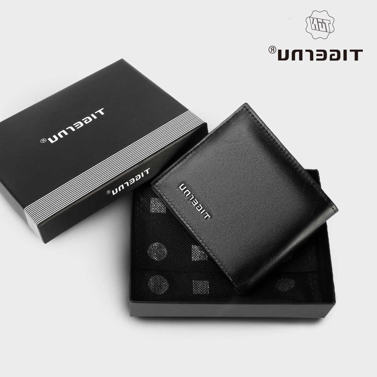 Wallets Quality Tigernu Men High Thin Money Purse Male Business Card Holder For Men Fashion PU Wallet Short Purse Light Card Bag H260707