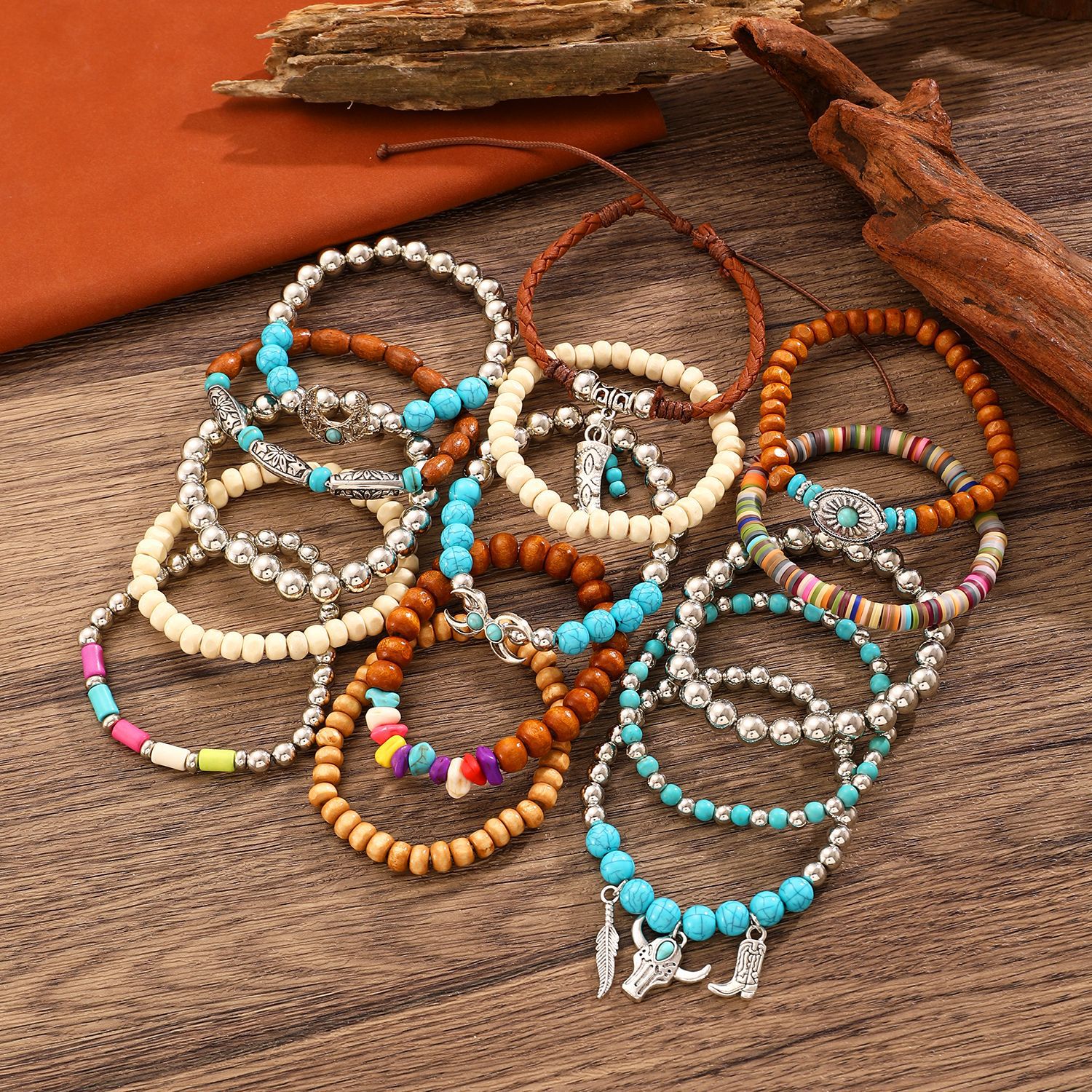 Chic Handmade Bohemia Design Accessories - Mix-Metal Colorful Bracelets