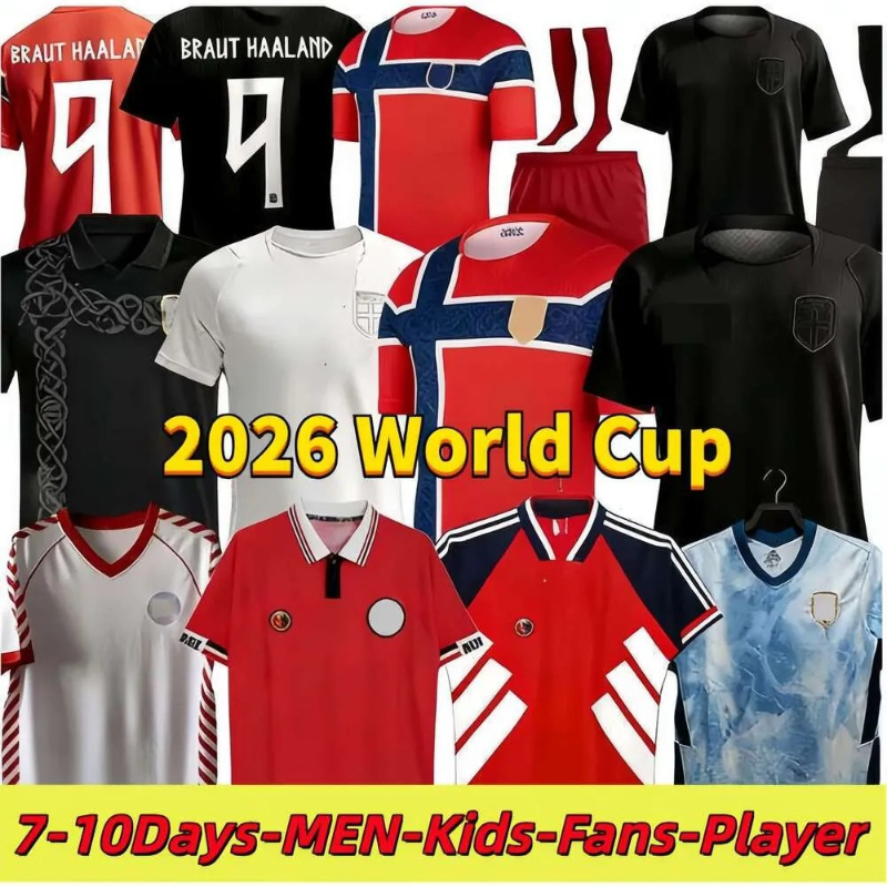 Norway World Cup 2026 Maglia Calcio Haaland Odegaard Sorloth Nusa Aasgaard Myhr…