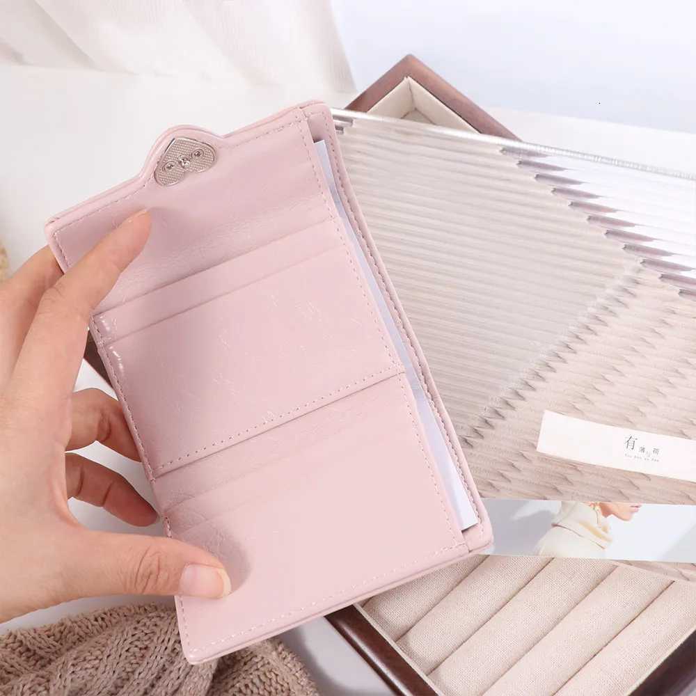 Korean Crack Heart Wallet Ins PU Leather Short Womens Leather Wallet Fold High Quality Student Purse Ladies H260707