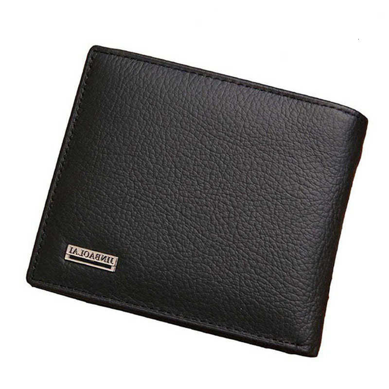 Wallets Short Men JINBAOLAI Genuine Leather Holder Waterproof Men Purse Classic Coin Pocket Black Male Wallet H260707