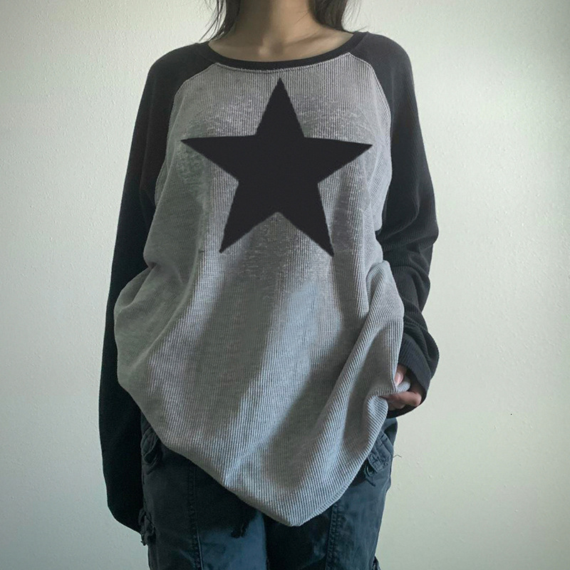 Cross-Border Foreign Trade Women's Autumn Winter New European And American Fashion Casual Sweatshirt Star Top Long Sleeve Hoodie Long Sleeves Rou