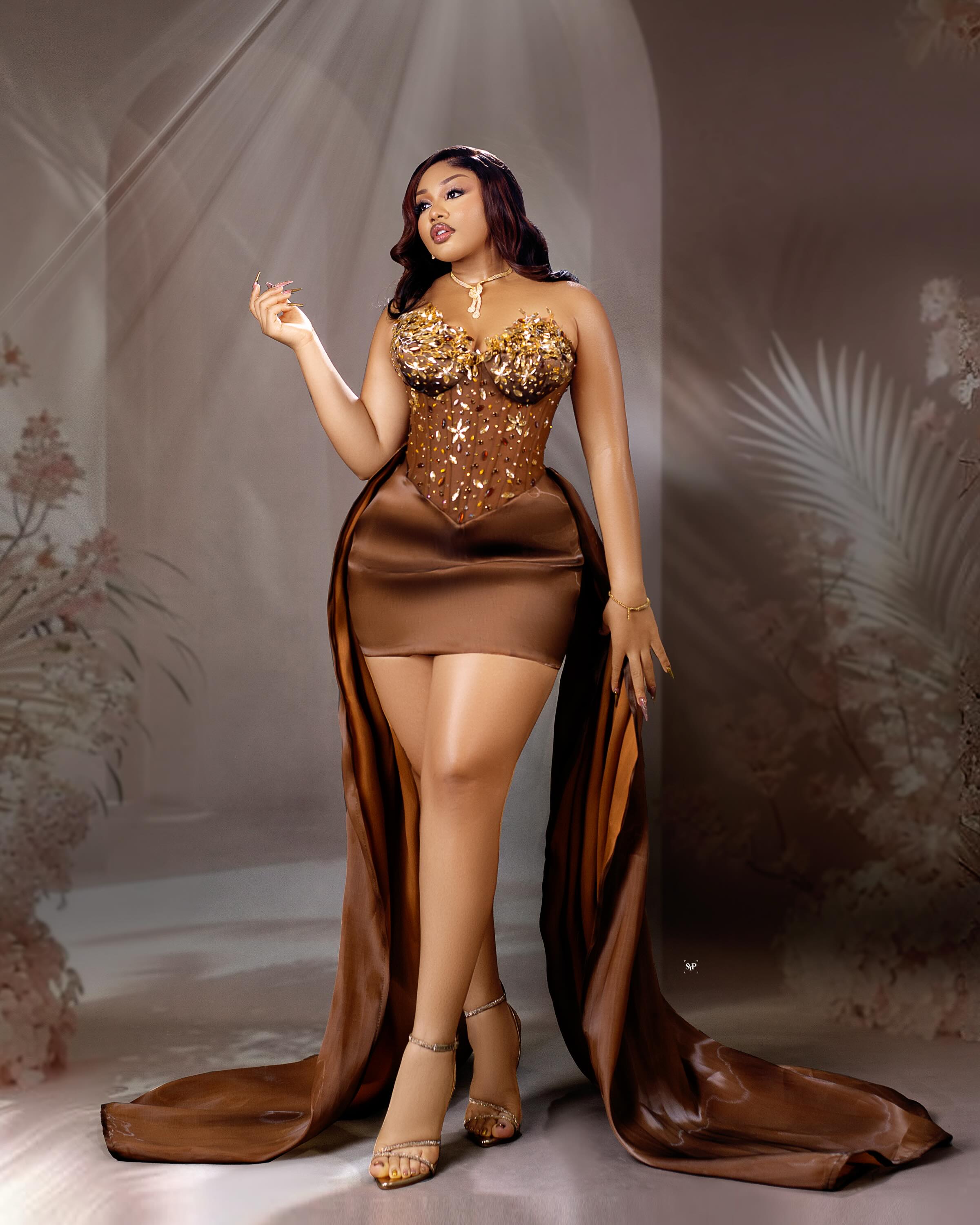 2026 Plus Size Chocolate Cocktail For Women Illusion Mini Appliqued Pearls Tassel Pleated Beaded Lace Birthday Dress Short Prom Dresses C524 Bd715 - view 3