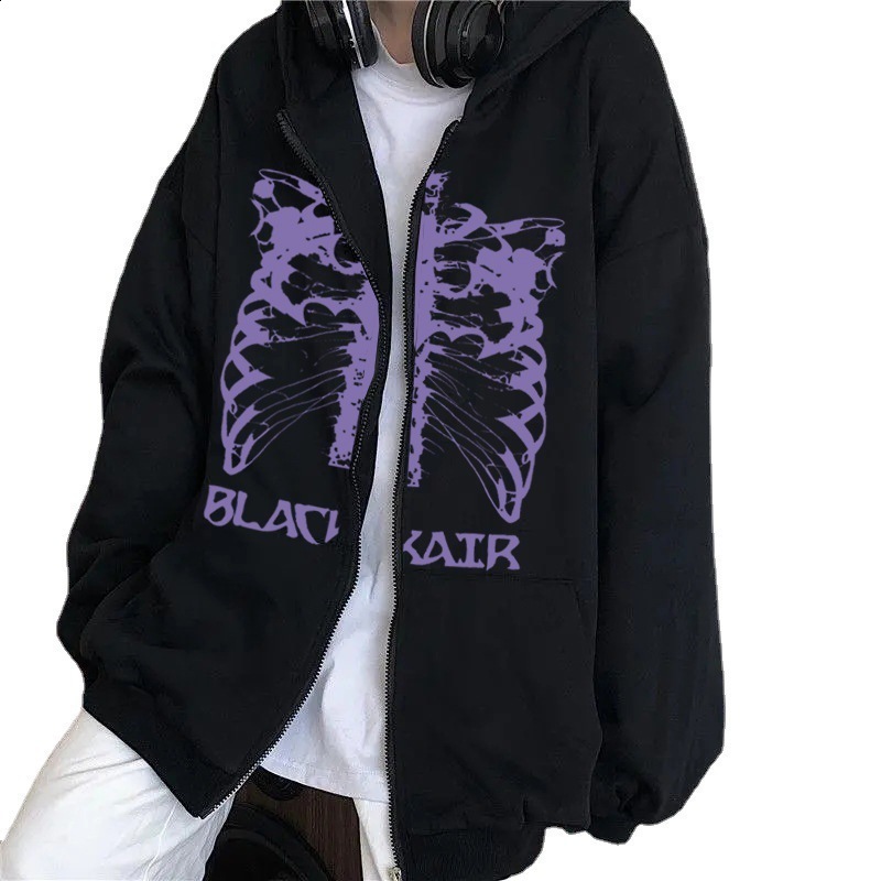 Hoodie Sweatshirt Y2K Hip Hop Retro Crown Embroidery Oversized Hoodie Men Women Harajuku Goth Pullover Hoodie Clothes 240106