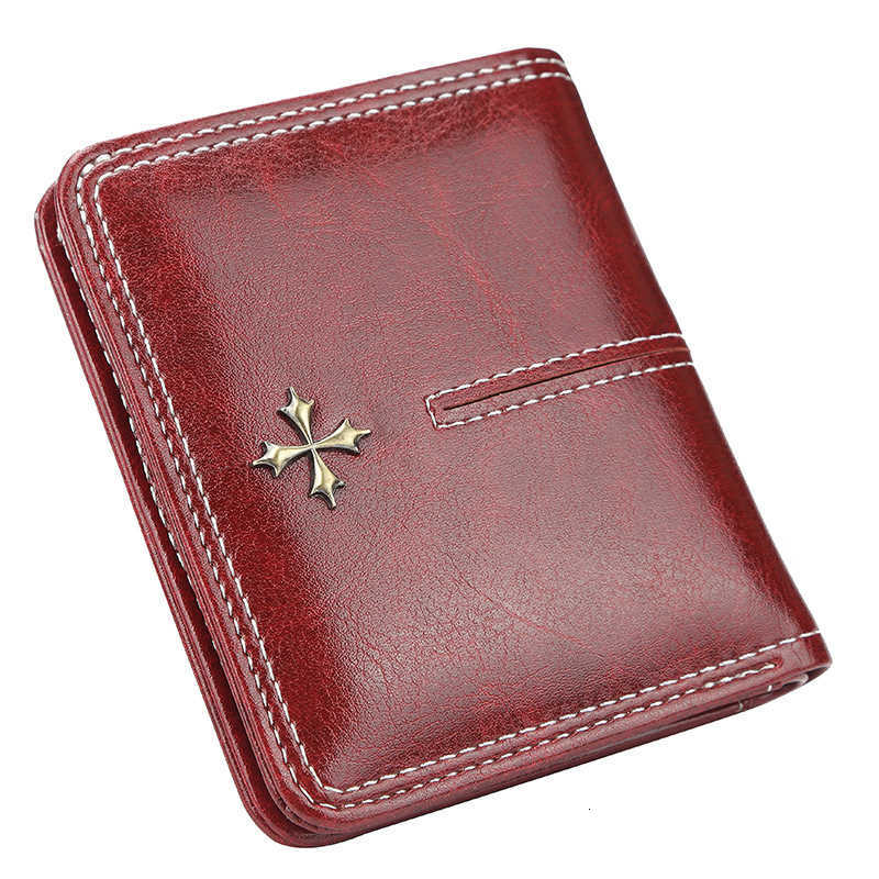 Short Oil Wax PU Womens Wallet Multi-Card Coin Purse with Zipper All-in-One Bag H260707
