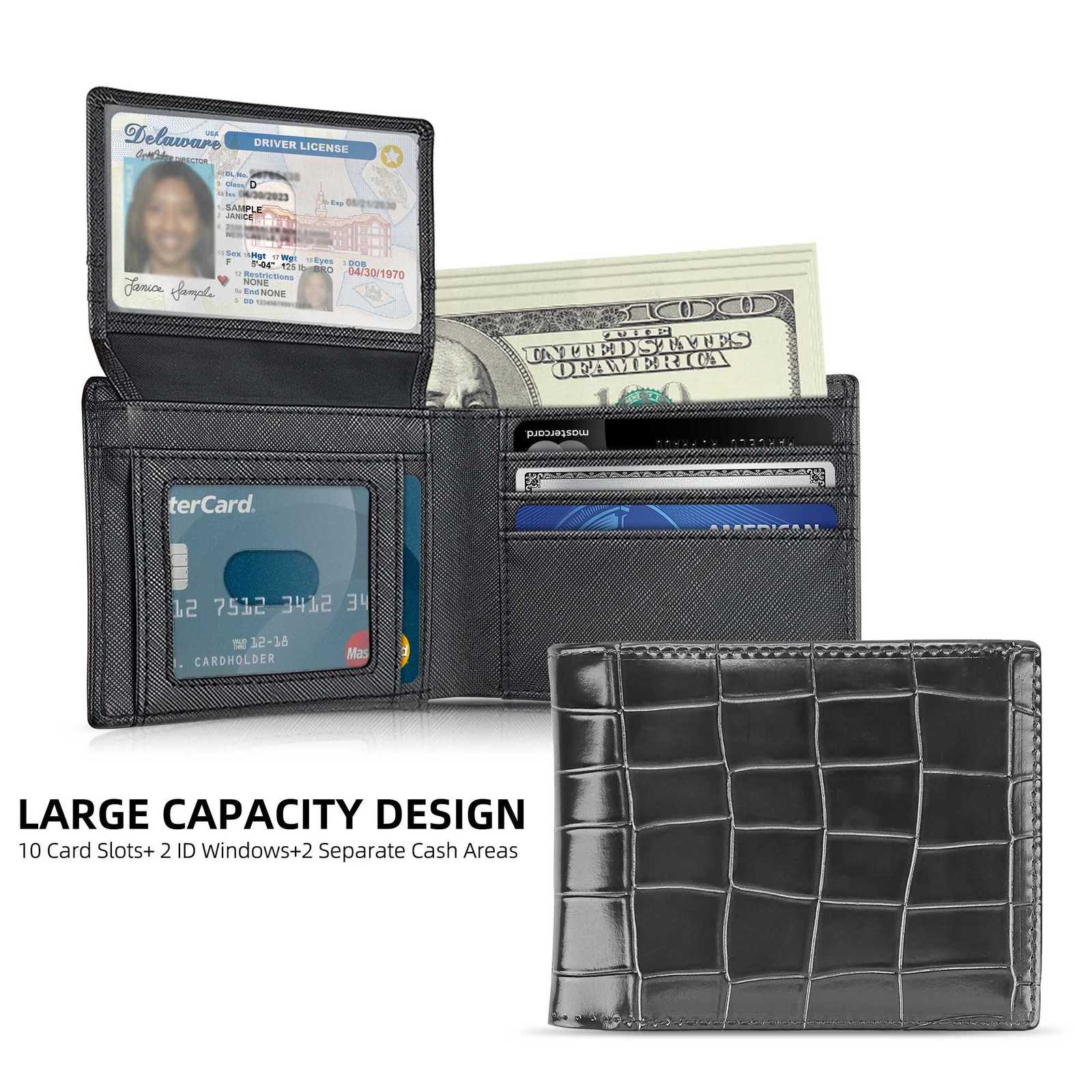 credit wallet Mens card slim ID holder casual mens leather short multi-card wallet business mens wallet H260707