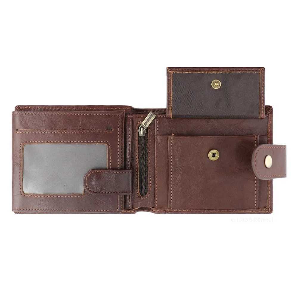 Genuine Mens Wallet Rfid Vintage Leather Wallets for Men Holder Purse Money Bag Wallet Man H260707
