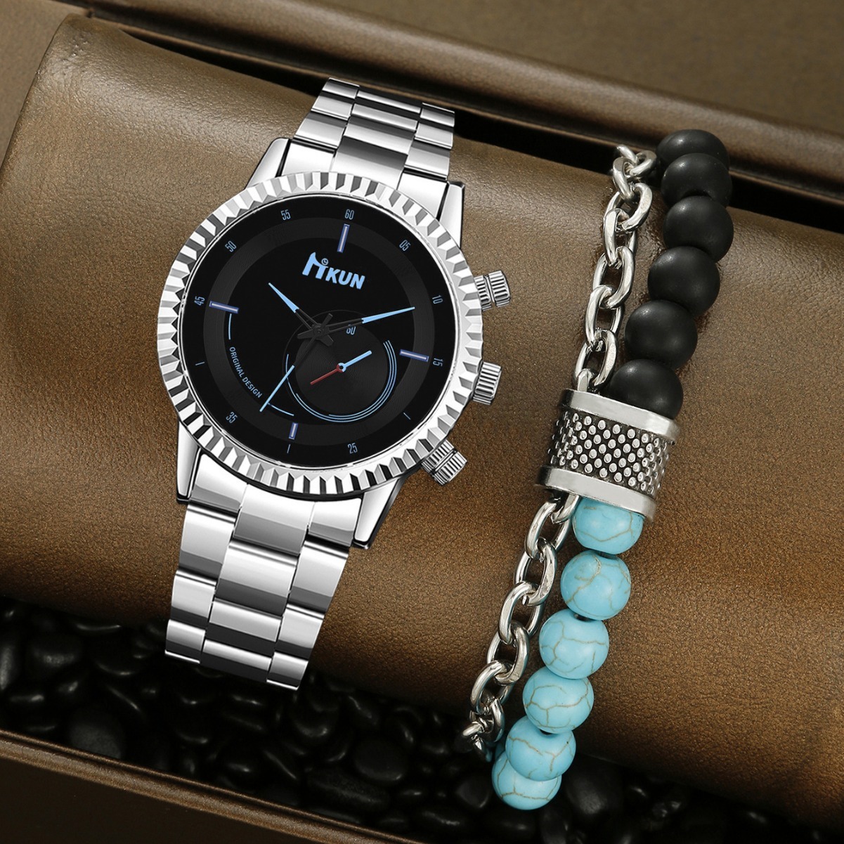 Men Wrist Watch Directly Supplied By The Manufacturer, quartz New Hot-Selling Men's Quartz With Gear Dial Steel Strap, Creative And Personalized 