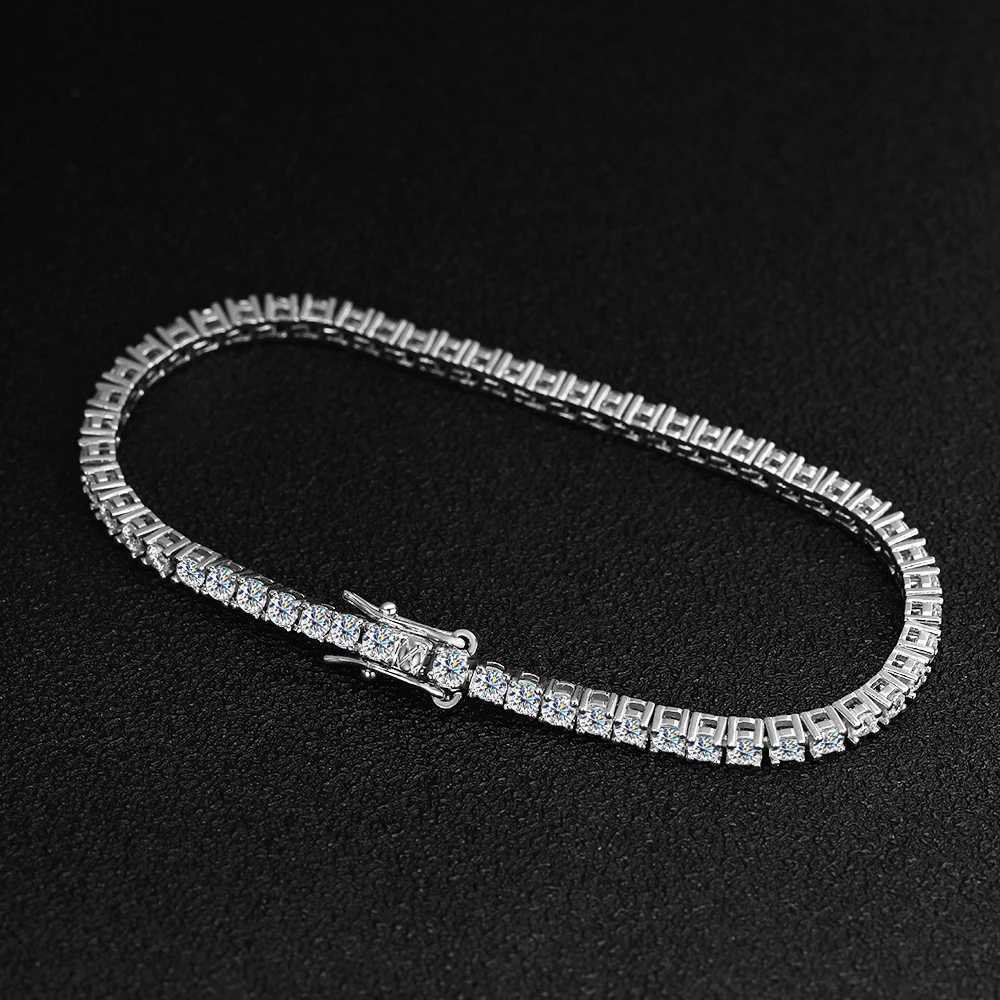 KNOBSPIN 2mm D Color Moissanite Tennis Bracelets for Woman Man Sparkling Diamonds with GRA s925 Sterling Sliver Hip Hop Bracelet H260707