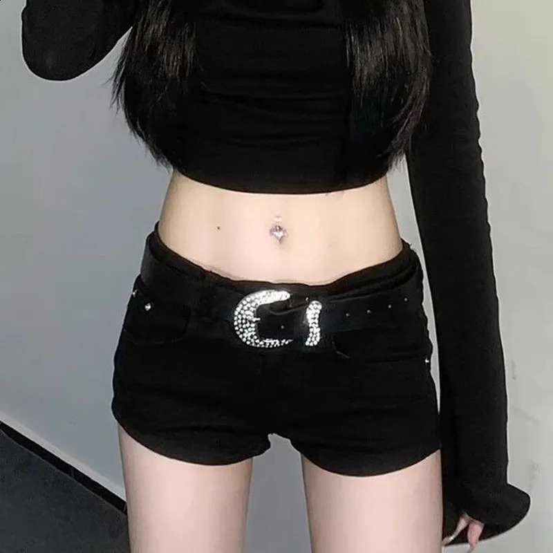 Black Denim Shorts for Women European Style Trendy Summer Mini Female Sexy Sheath Night Club Slim Ultrashort Jeans 260707