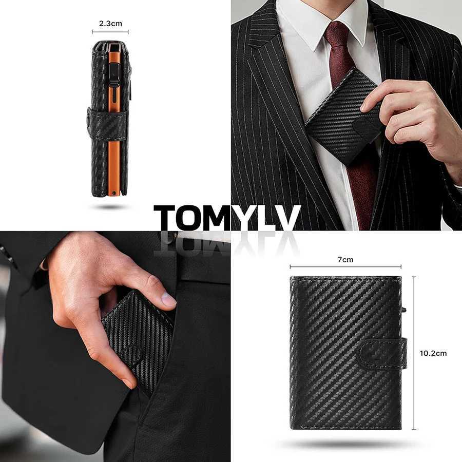 Coin Pop Up Wallet with Compartment RFID Protection Holder Wallet for Men H260707