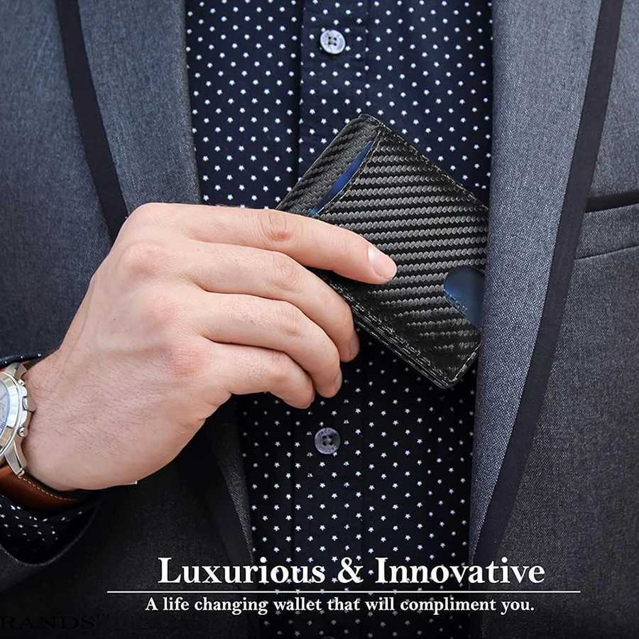 RFID Mens - Slim Wallet Blocking Front Pocket Bifold Holder - Slim - Mens Wallet with Money Clip H260707