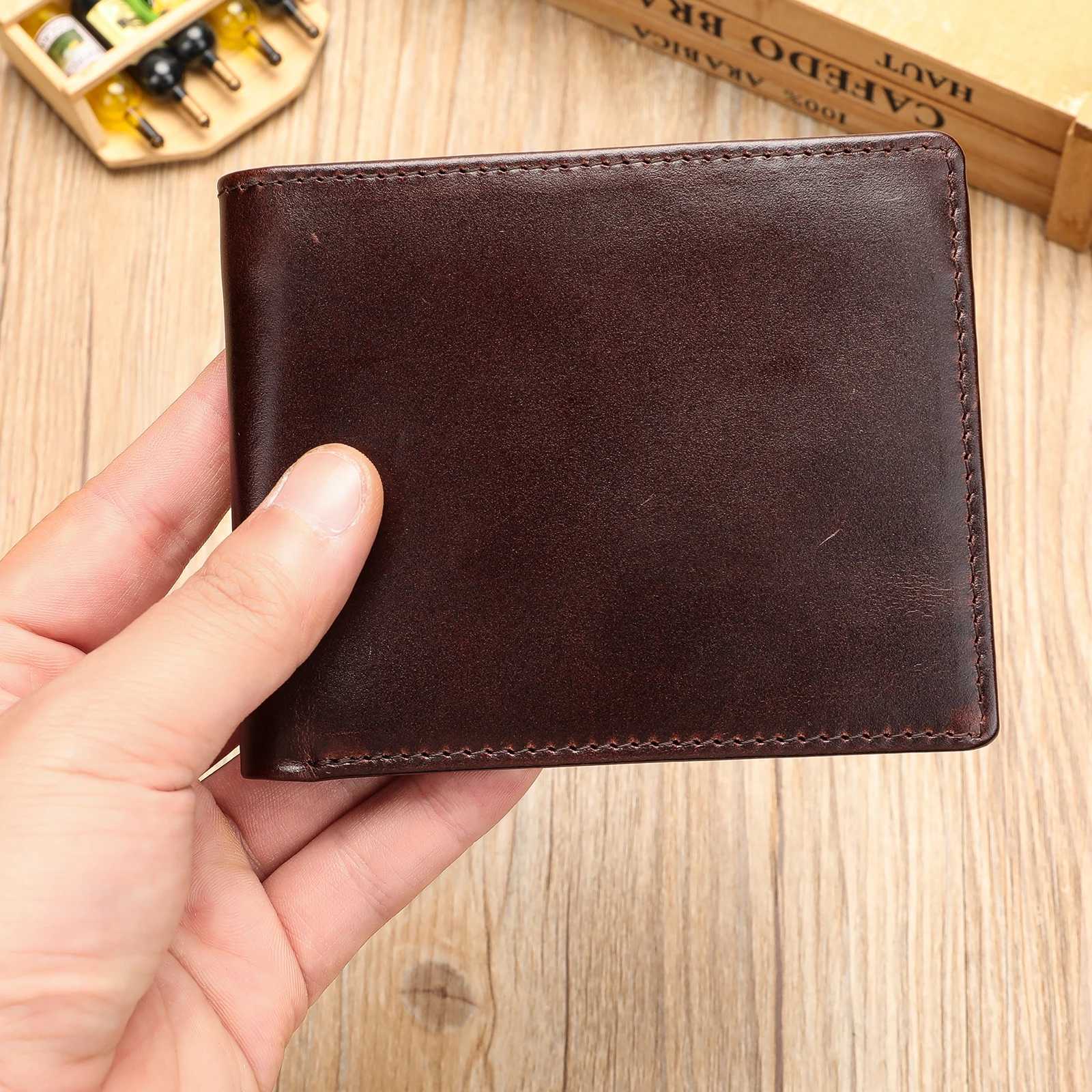 Hot Soft Genuine Leather MACHOSSY Wallet Mens Oil Cow Leather Wallets Man Small Card Holder Wallets Black Short Purse for Male H260707