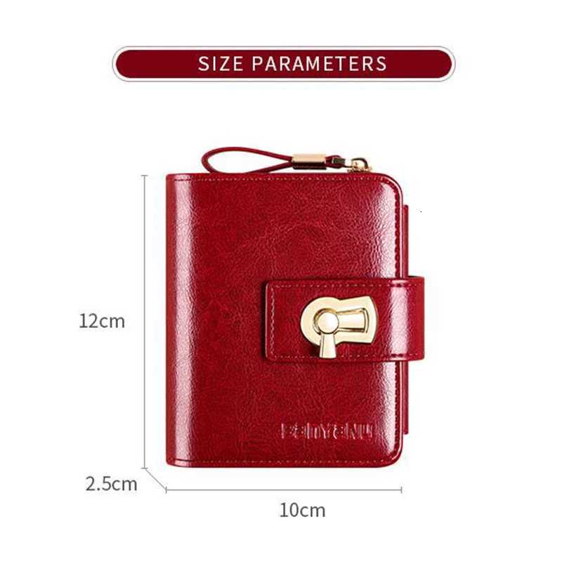 Small Fashion Womens Zipper Wallet Card Holder Coin Bag Large Capacity Cowhide Genuine Leather Purse for Birthday Gifts H260707