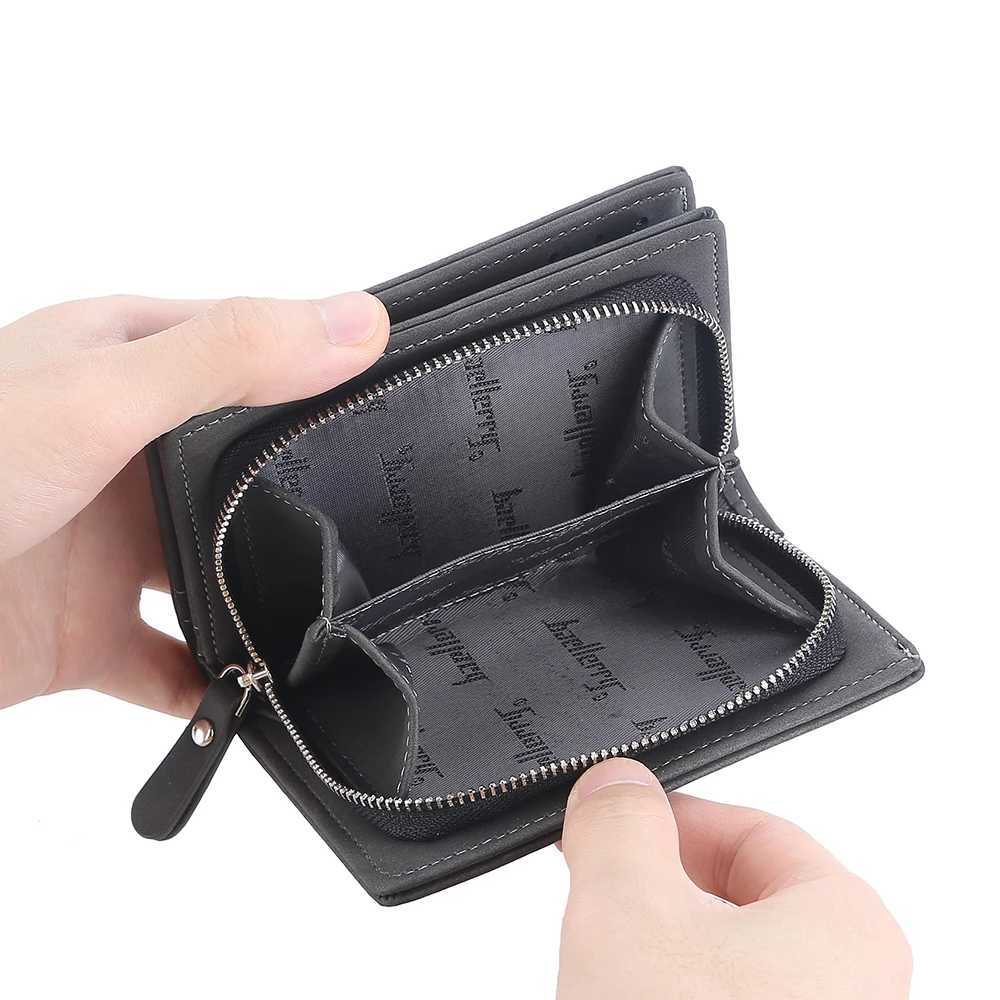 short Men PU Leather Wallet With Zipper Coin Pocket Vintage Big Capacity Male Short Money Purse Card Holder New H260707