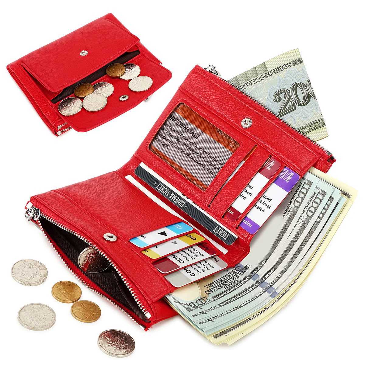 Fold Double Vintage Short Chic Wallet Multi-card Double Zipper Coin Purse Portable Multi-functional Wallet H260707