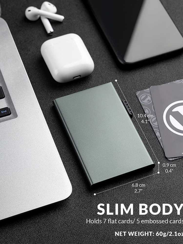Slim Wallet Minimalist Card Holder Metal RFID Blocking Card Protector Pop Up Wallets for Men H260707