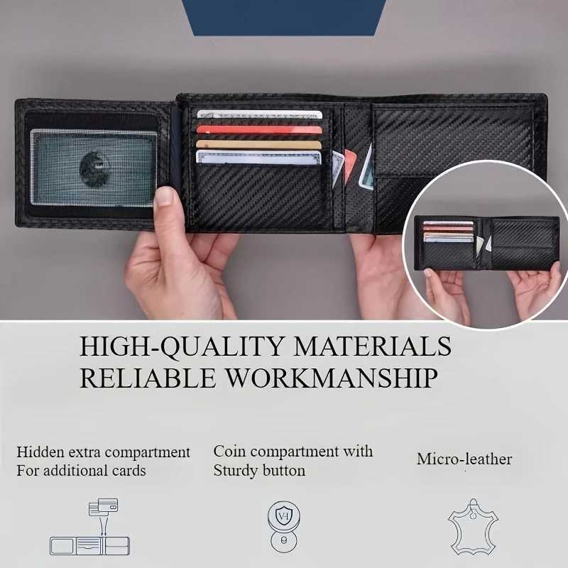 with 2025 New Mens Wallet Coin Pocket RFID Protection Carbon Fiber Wallet for Men H260707