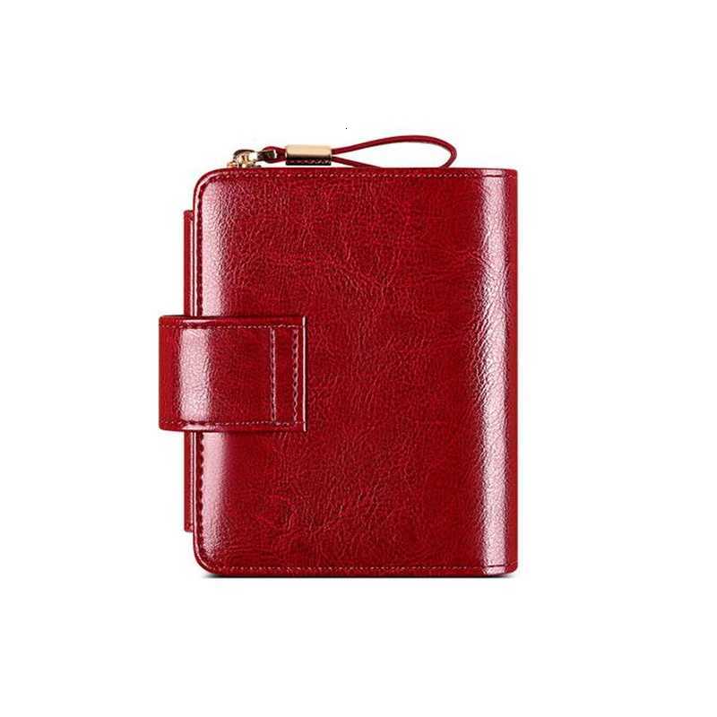 Small Fashion Womens Zipper Wallet Card Holder Coin Bag Large Capacity Cowhide Genuine Leather Purse for Birthday Gifts H260707