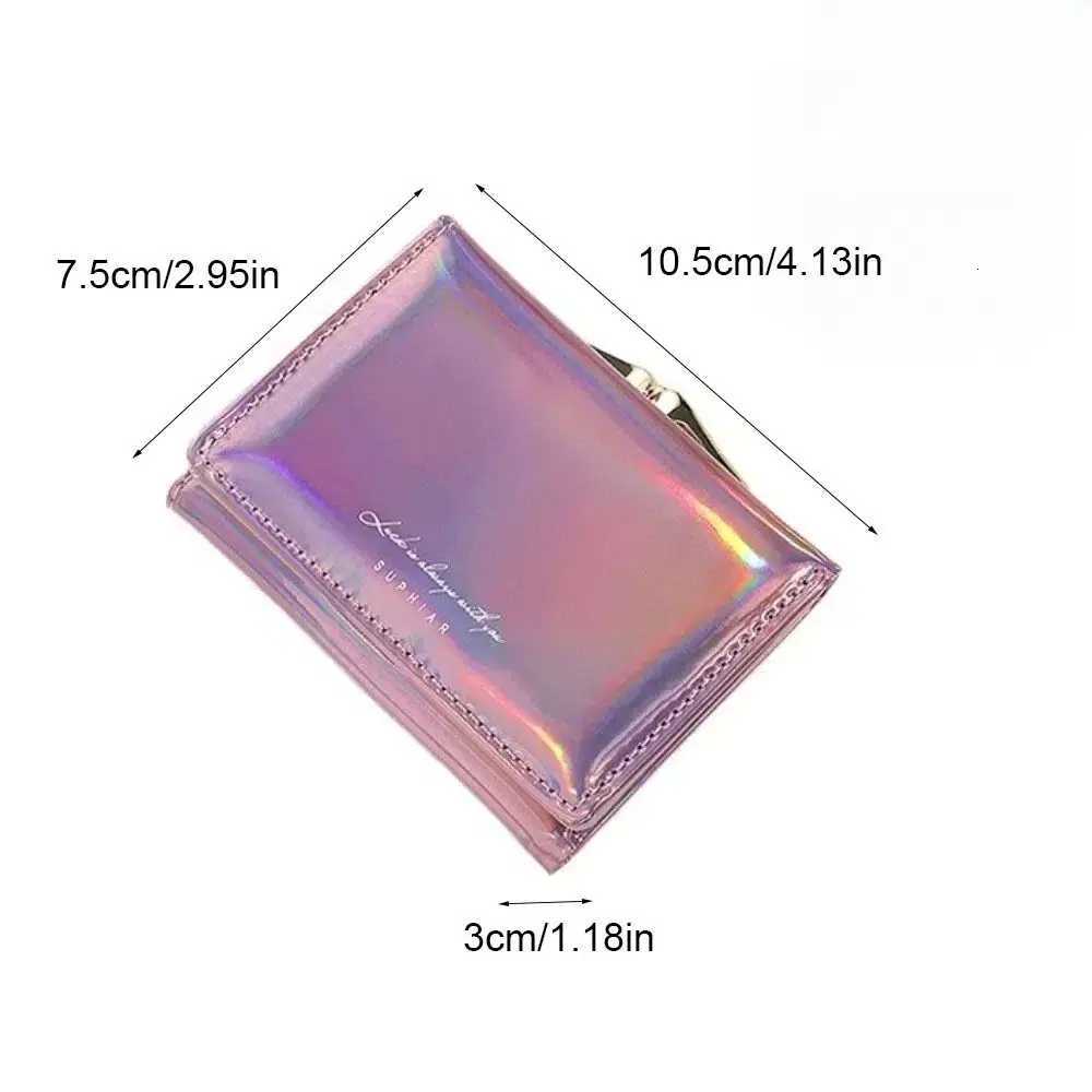 Laser Portable Multi-card Short Slot Wallet Hasp Multifunctional Triple Fold Wallet Small Colorful Pu Laser Coin Purse Lady H260707