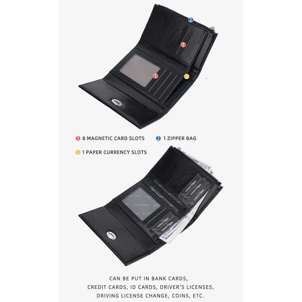 Fashion Womens Wallet 70 1Pcs-Baellerry off Model Pu Leather with Multiple Card Slots Zippered Coin Pocket and Id Window Snap Button Design for Everyd
