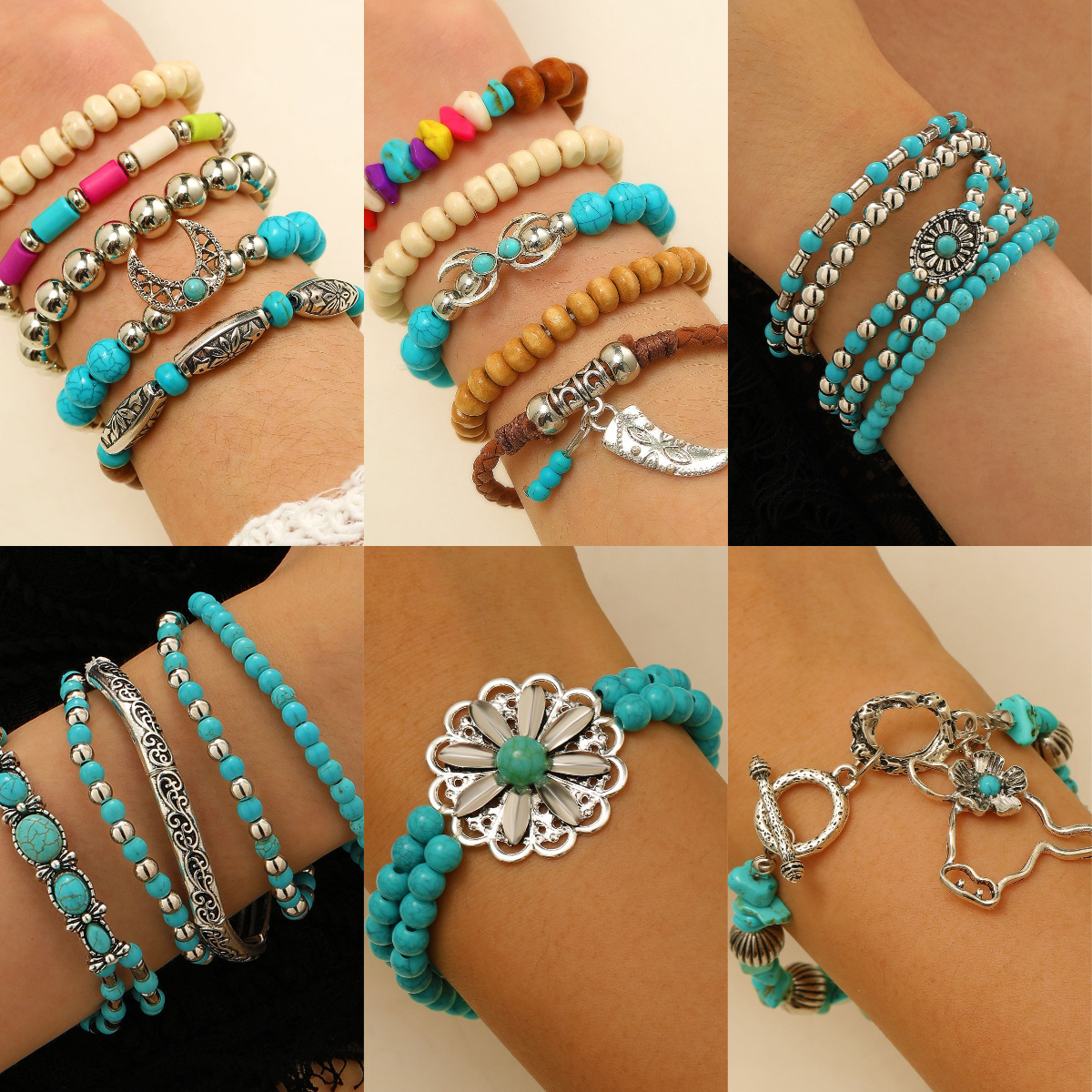 Chic Handmade Bohemia Design Accessories - Mix-Metal Colorful Bracelets