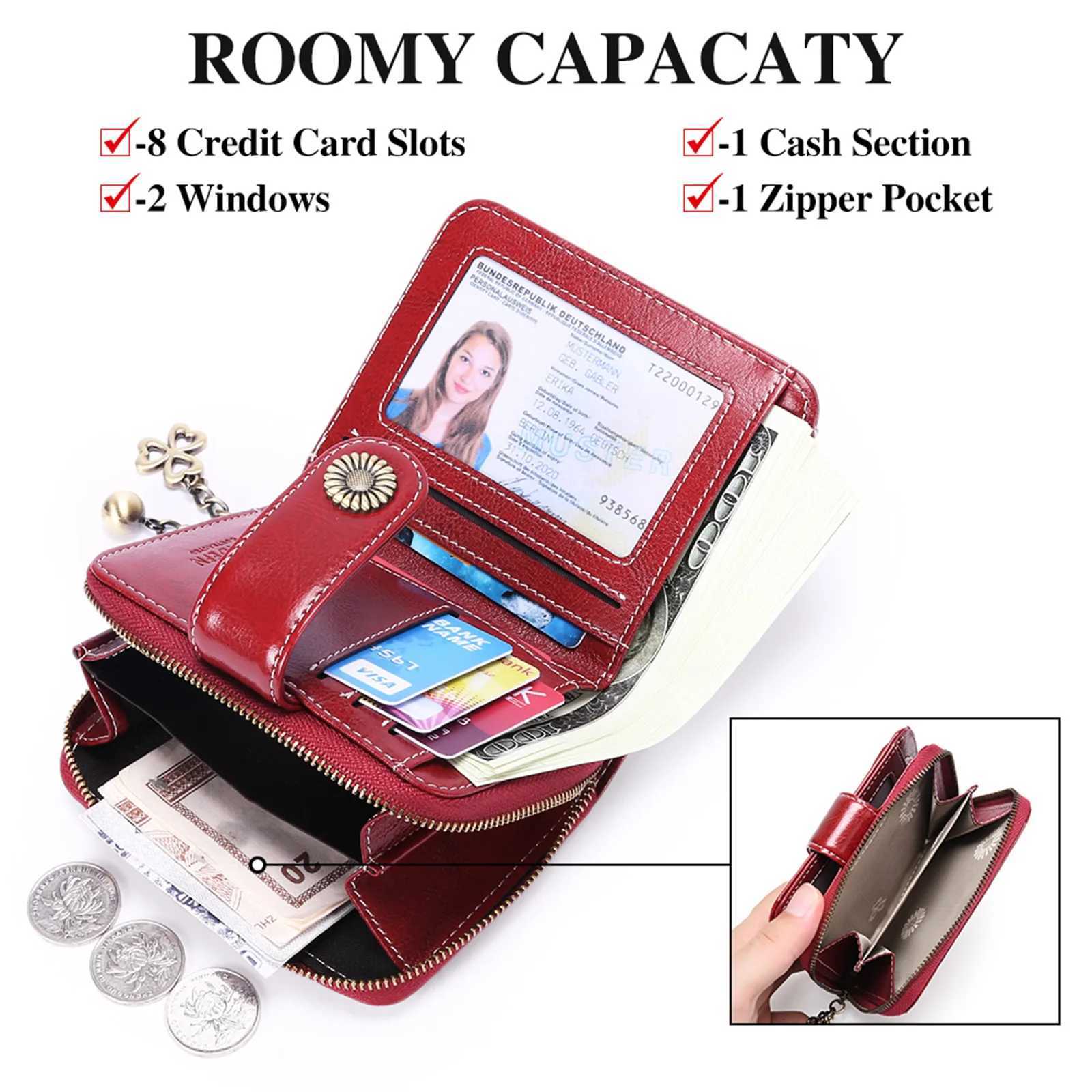 Womens New Soft Wallet Leather Female Short Student Korean Version Multifunctional Mini Change Bag Drivers License Wallet H260707