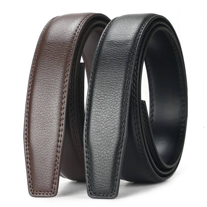 High Quality Black Brown Mens Belt, Genuine Leather Material, Adjustable Automatic Ratchet Buckle, Cuttable Business Belt J260706 J260706 - view 5