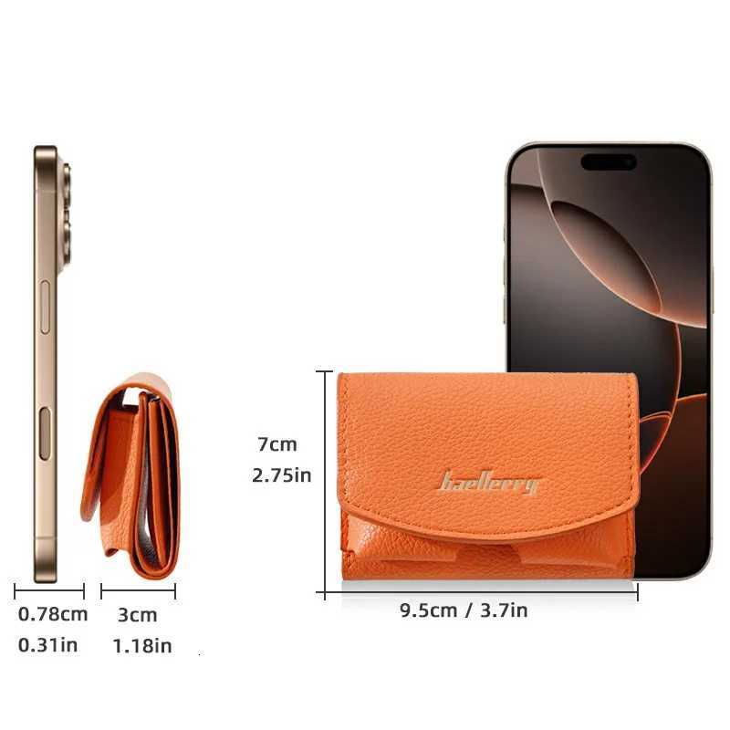 70 Mini 1Pcs-Baellerry off Womens Wallet in Pebbled Pu Leather Minimalist Snap-Fastener Multi-Compartment Small Coin Purse for Women H260707