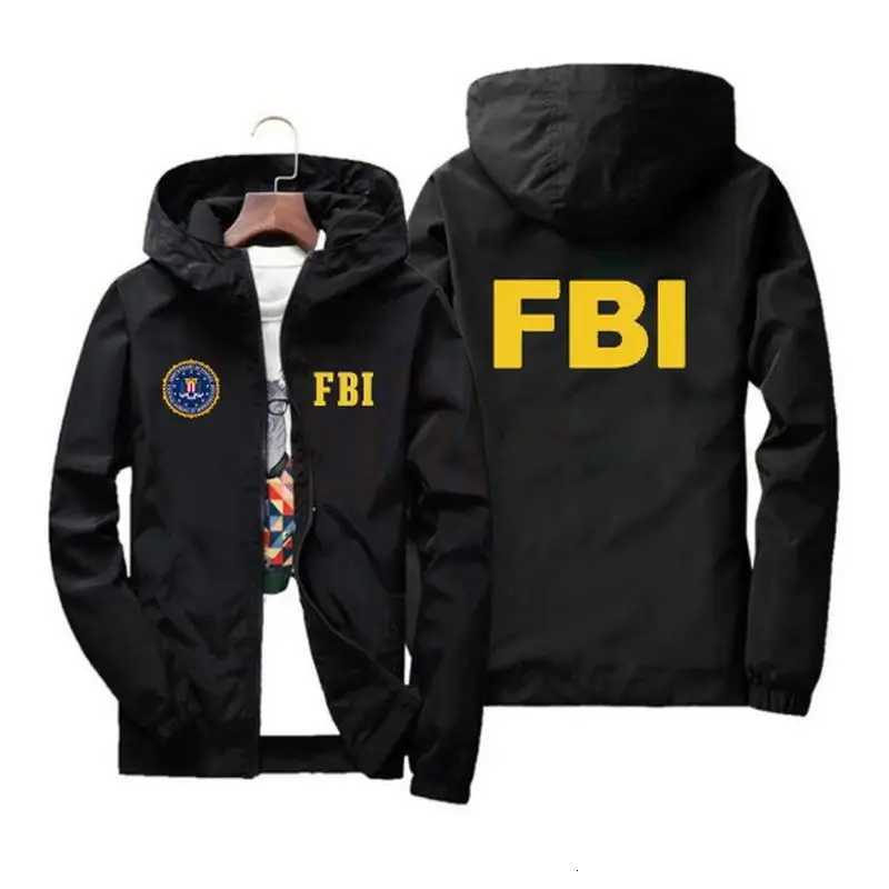 2024 New Mens Jacket High Quality FBI Printed Outdoor Sports Jacket Spring Hooded Windproof Fashion Casual Brand Sports Jacket T260707 - view 3